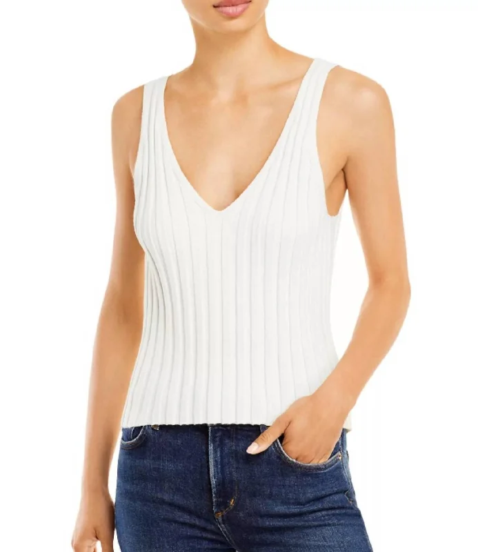 Low Prices Wassily Ribbed Knit Tank Top In Porcelain