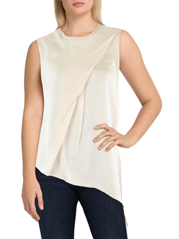 Clearance Sale Whitley Womens Floral Asymmetric Blouse