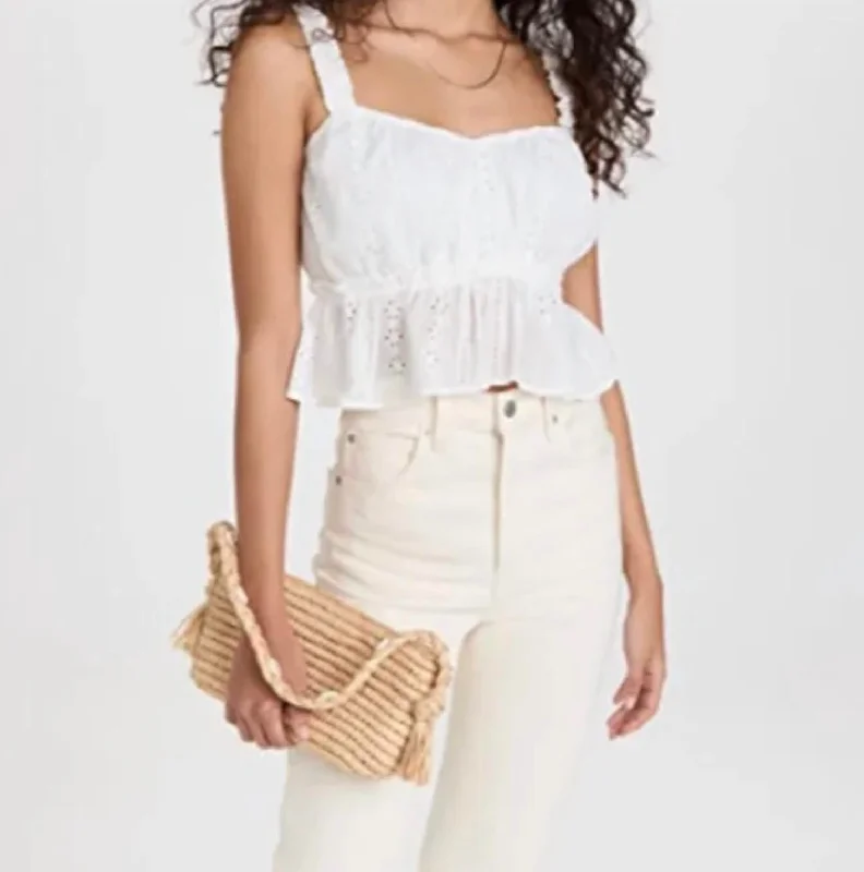 Time-Limited Offer With The Wind Top In White Eyelet