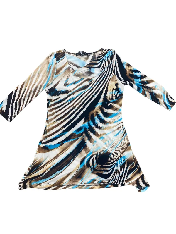 Now or Never Women's Animal Print Tunic In Brown/creme
