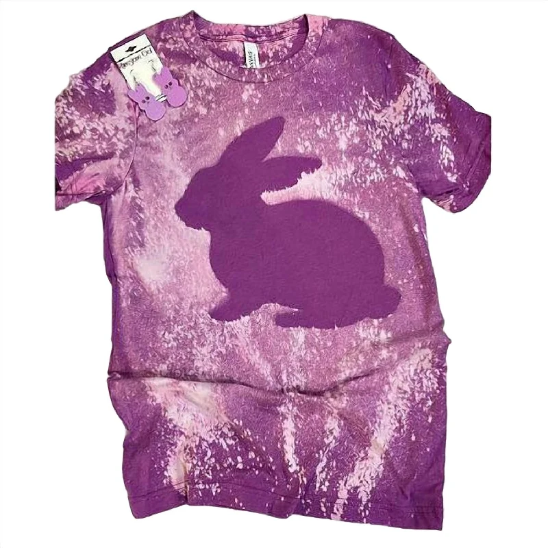 Final Clearance Women's Bleached Bunny Tee In Purple