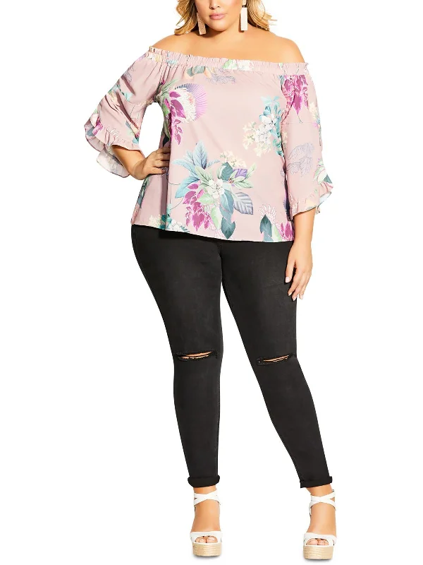 Early Bird Discount Womens Butterfly Sleeve Stretch Off The Shoulder