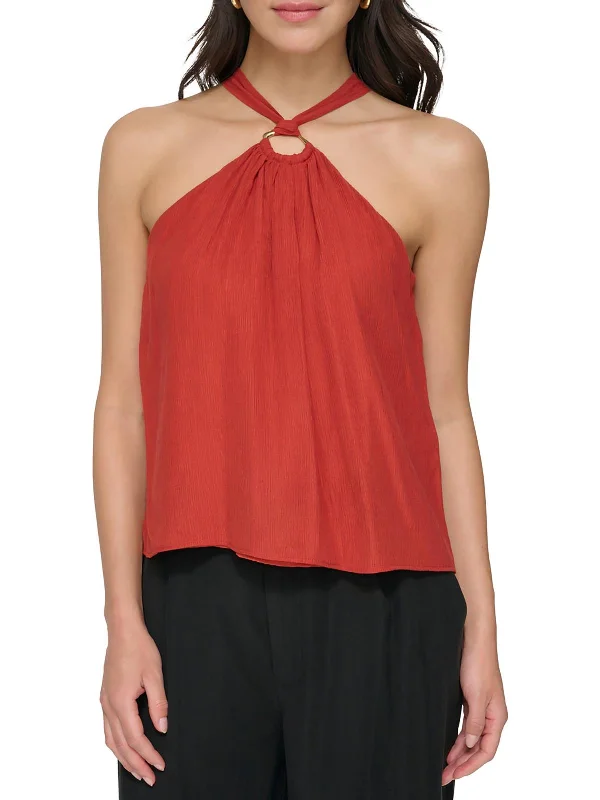 Daily Deals Womens Crinkle Tank Halter Top