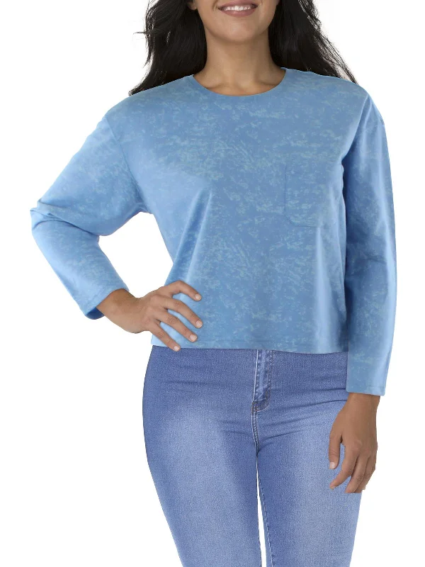 Savings Spectacular Womens Crop Crewneck Pullover Top