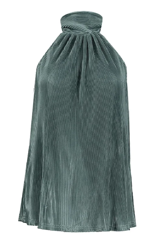 Act Now Women's Esme Tie Neck Top In Twilight
