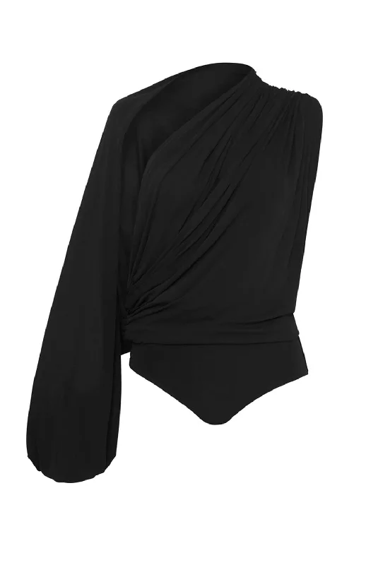 Amazing Deals Women's Gossamer Drape Bodysuit In Black