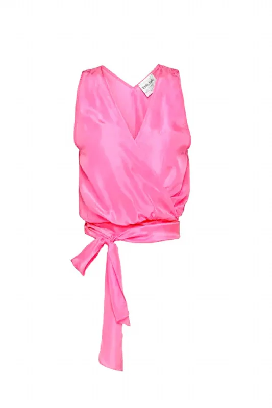 Can't Miss Women's Habotai Cross Top In Taffy