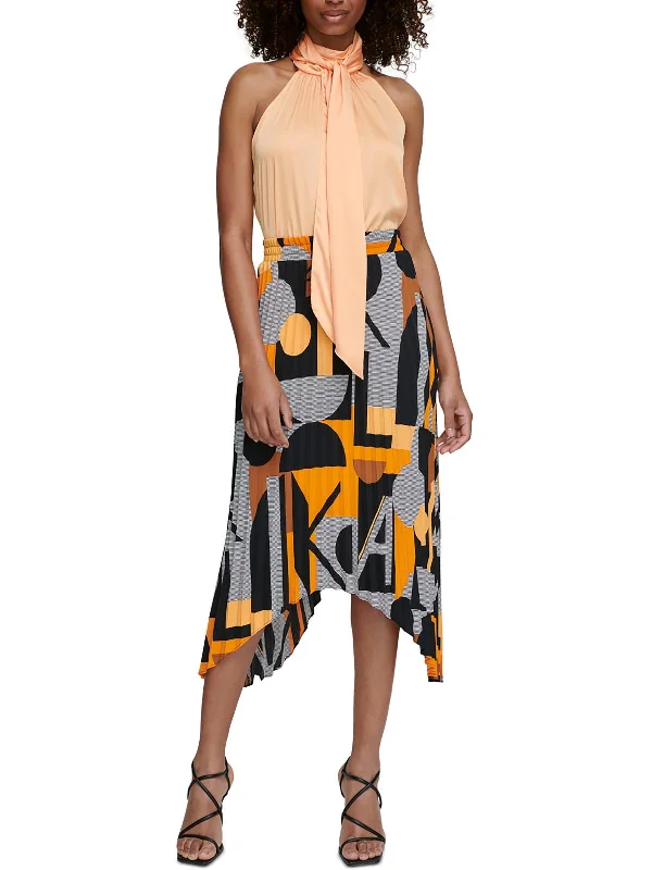 Price Slash Womens Mock-Neck Sleeveless Blouse