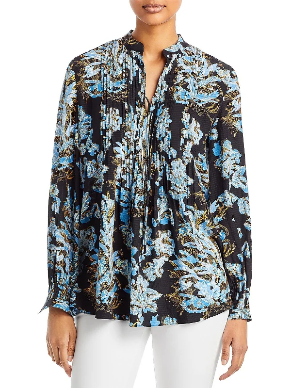 Exclusive Online Offer Womens Pintuck Floral Print Blouse