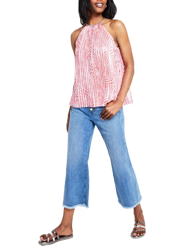 New Arrival Womens Printed Chiffon Halter Top