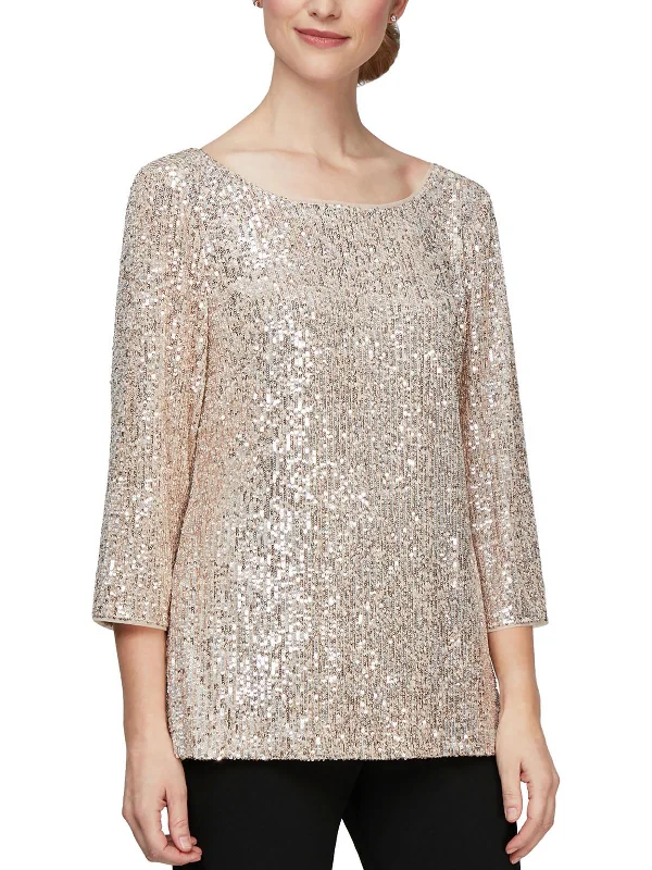 Daily Specials Womens Sequined Blouse
