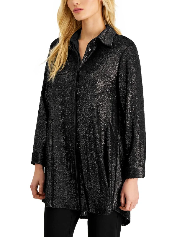 Incredible Offers Womens Sequined Polyester Tunic Top