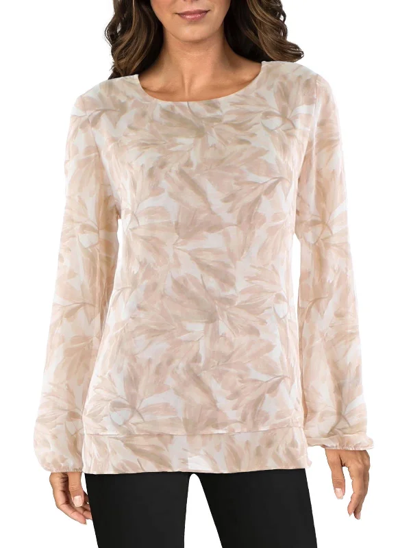 Savings Bonanza Womens Sheer Double-Layer Blouse