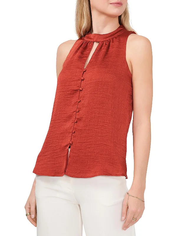 Markdowns Womens Shimmer Keyhole Blouse