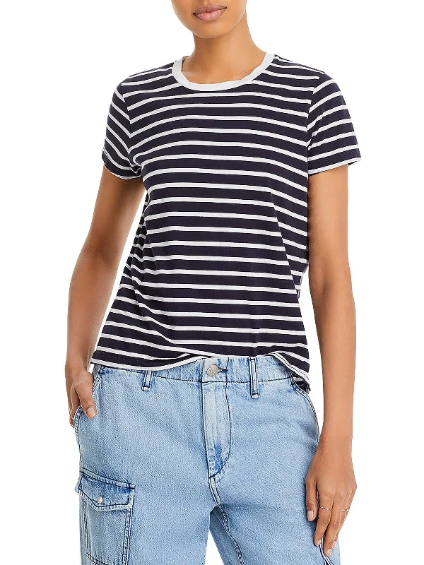 The Best Prices Womens Short Sleeve Striped Pullover Top