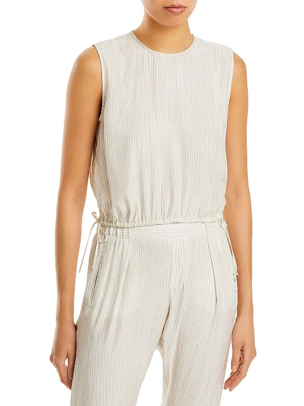 Hurry In Womens Silk Striped Shell