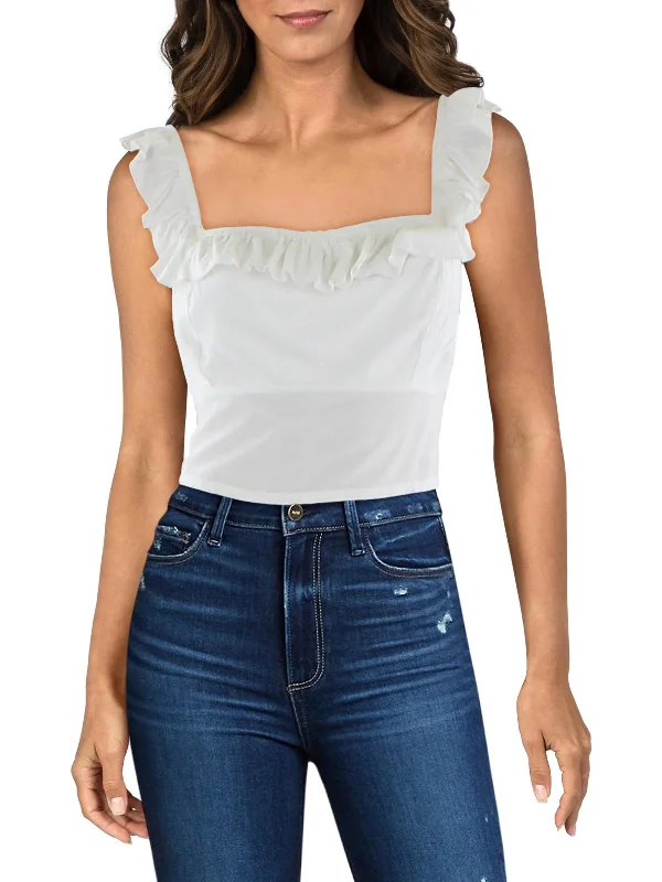 Unbeatable Prices Womens Smocked Square Neck Cropped
