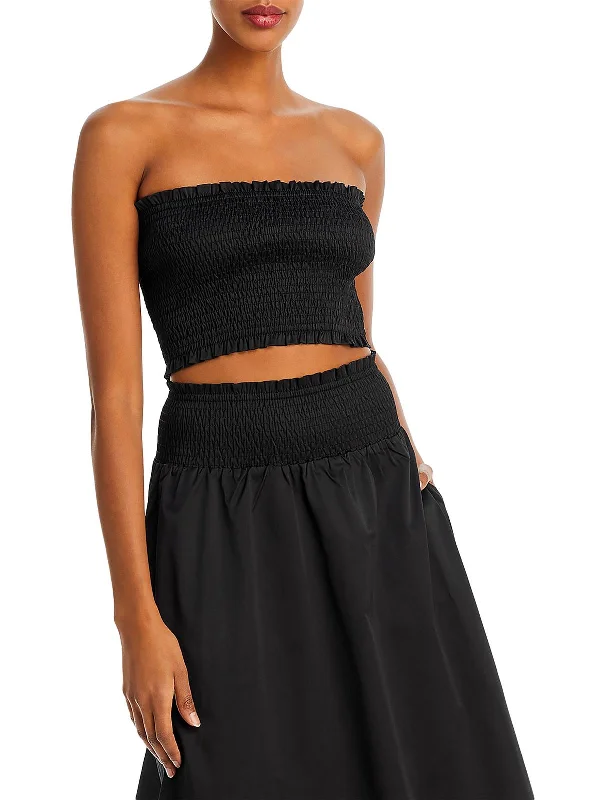 Instant Discount Womens Smocked Tube Top Cropped