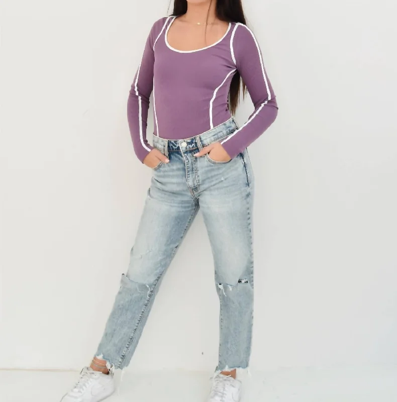 Unmissable Offer Women's The Royals Ribbed Bodysuit In Purple