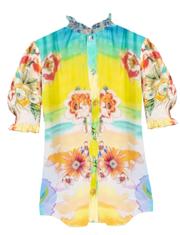 Super Deal Women's Tiedyer Leila Top Blouse In Multi