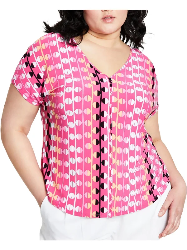YEAR-End Clearance Womens V-Neck Printed Blouse