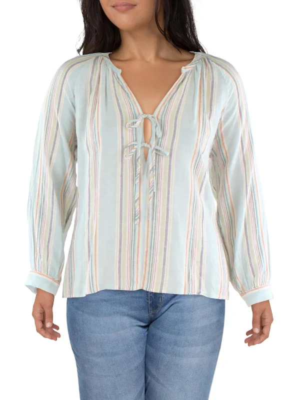 Savings Alert Womens V-Neck Tie Straps Pullover Top