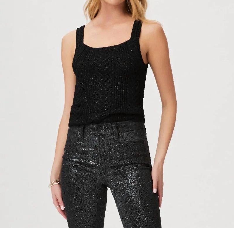 Reduced Prices Yuka Sweater Tank Top In Black Sparkle