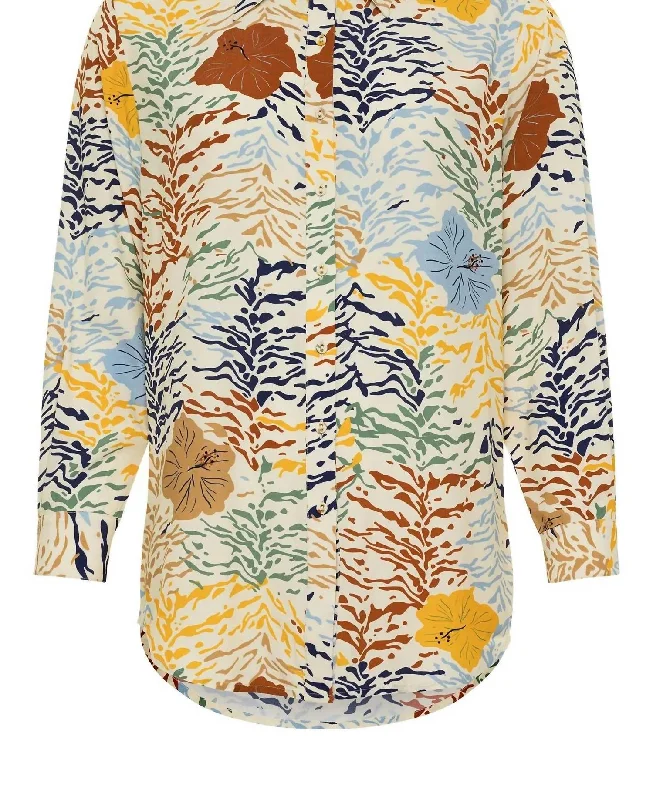 Closeout Sale Zahara Shirt In Floral Tiger Cream