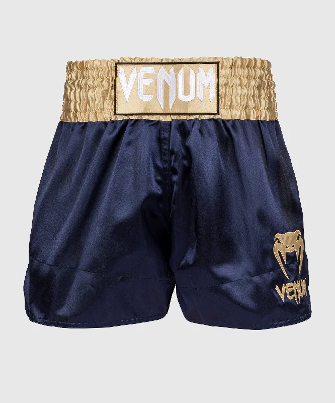 Midnight Madness Venum Classic Muay Thai Shorts - Navy Blue/Gold