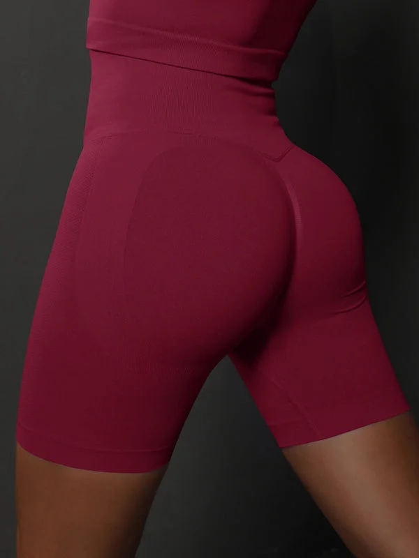 Great Deals ZASUWA Female Breathable Seamless Scrunch Bum Hip-lift Shorts