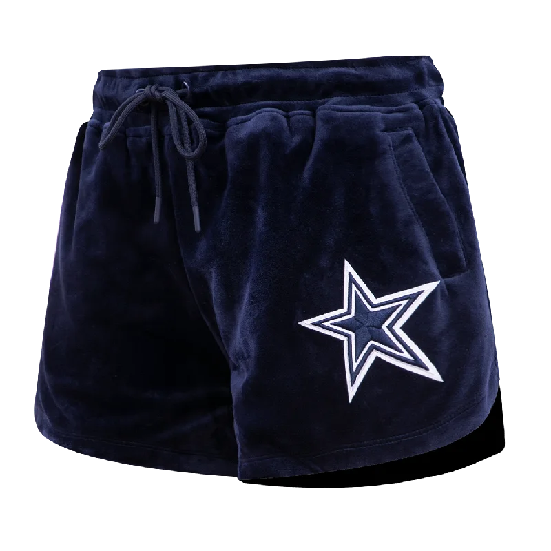 Steals and Deals NFL DALLAS COWBOYS CLASSIC WOMEN'S VELOUR SHORT (MIDNIGHT NAVY)