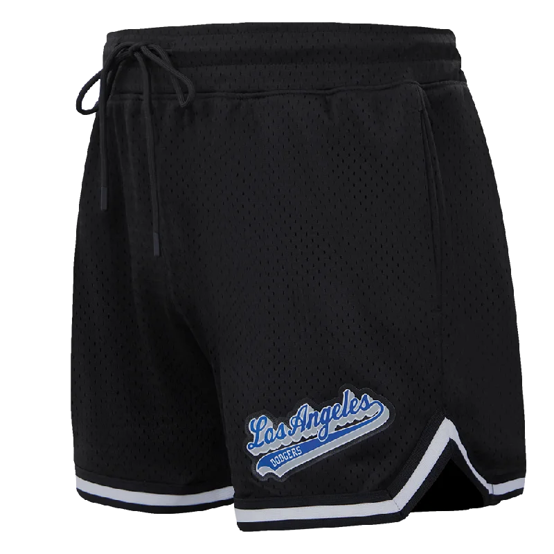 Limited Availability MLB LOS ANGELES DODGERS SCRIPT TAIL WOMEN'S MESH SHORT (BLACK)