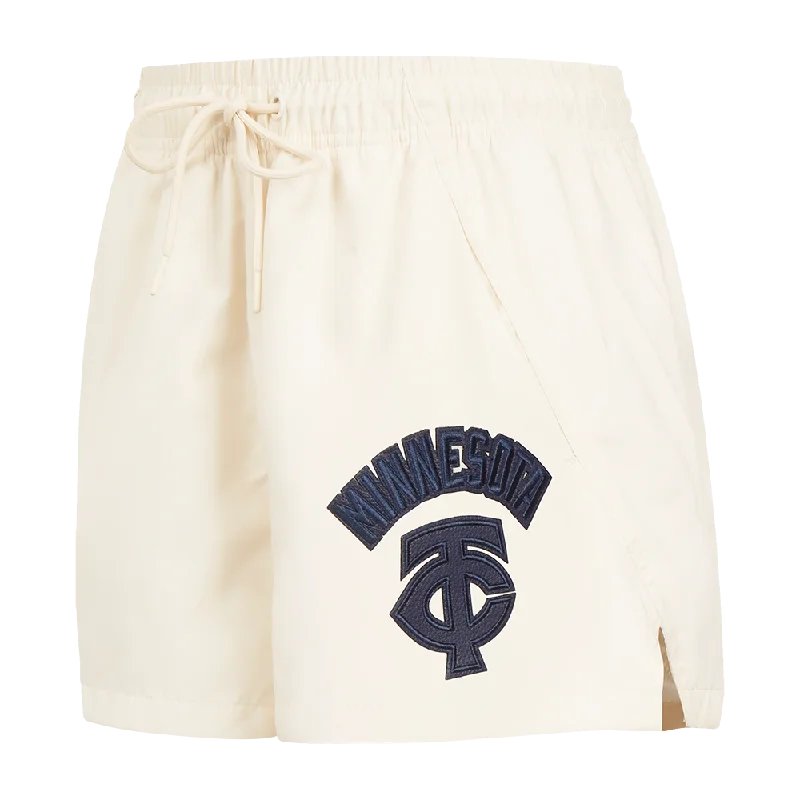 Price Cut MLB MINNESOTA TWINS TRIPLE TONAL WOMEN'S WOVEN SHORT (EGGSHELL)