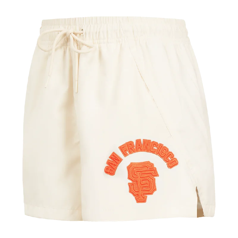 Can't Miss MLB SAN FRANCISCO GIANTS TRIPLE TONAL WOMEN'S WOVEN SHORT (EGGSHELL)