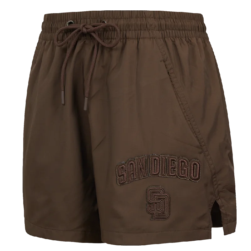 Discount Deals MLB SAN DIEGO PADRES TRIPLE TONAL WOMEN'S WOVEN SHORT (BROWN)